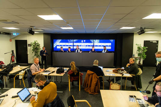 Malmö FFs Anel Ahmedhodzic, Eric Larsson, Ola Toivonen,