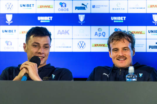 Malmö FFs Anel Ahmedhodzic och Eric Larsson på