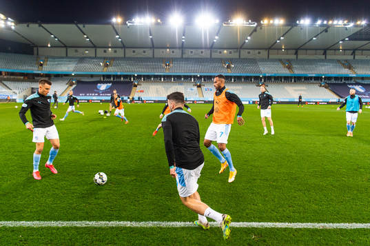 Malmö FFs Jonas Knudsen, Erdal Rakip och Isaac Kiese Thelin