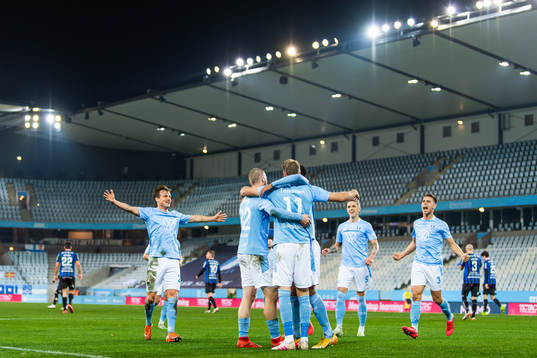 Malmö FFs Eric Larsson, Jo Inge Berget, Sören Rieks och