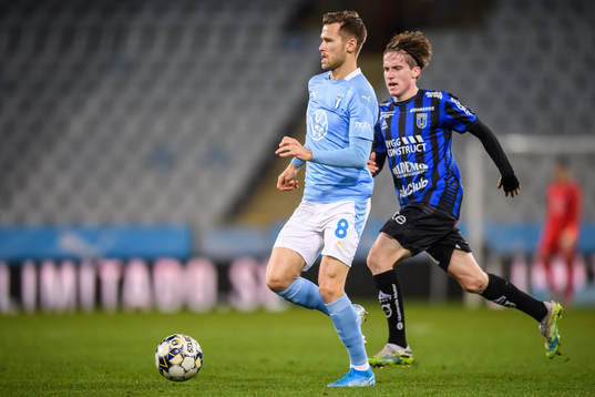 Malmö FFs  Arnór Traustason och Sirius Johan Karlsson
