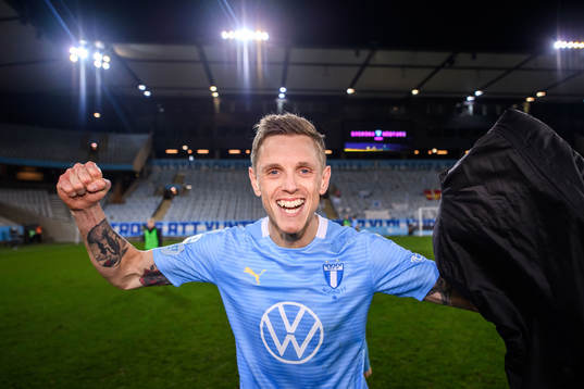 Malmö FFs Sören Rieks jublar över SM-guldet