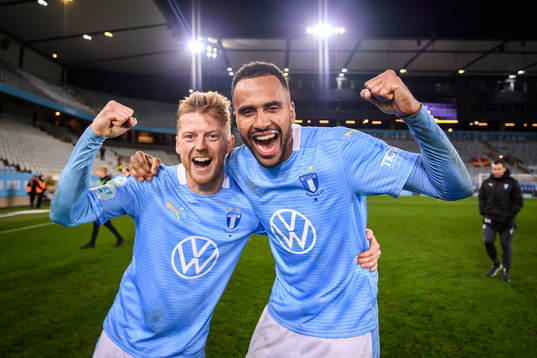 Malmö FFs Anders Christiansen och Isaac Kiese Thelin