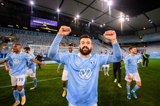 Malmö FFs Behrang Safari jublar över SM-guldet