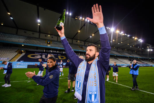 Malmö FFs Behrang Safari jublar över SM-guldet