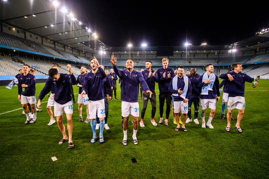 Malmö FFs spelare jublar över SM-guldet