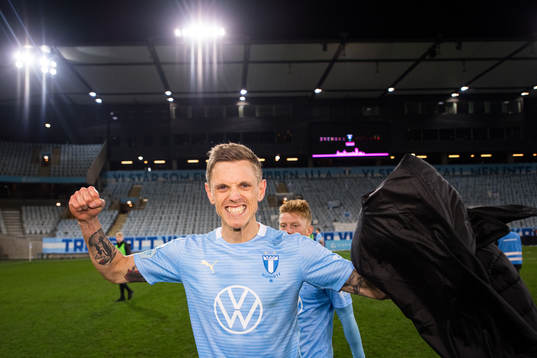Malmö FFs Sören Rieks jublar över SM-guldet