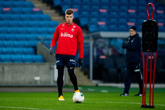 Alexander Sørloth of the Norwegian national football team