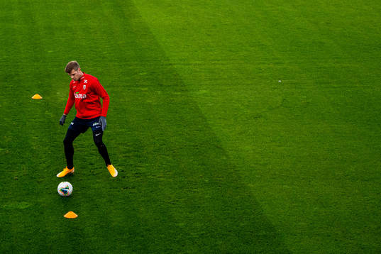 Alexander Sørloth of the Norwegian national football team