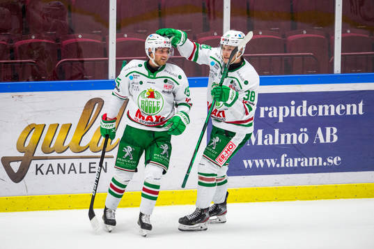 Rögles Simon Ryfors och Erik Andersson jublar