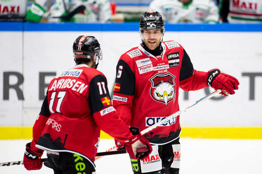 Malmö Redhawks Patrik Hersley och Markus Lauridsen