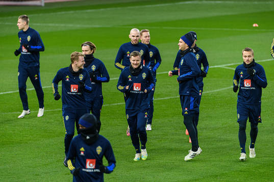 Oscar Hiljemark, Mattias Johansson, Albin Ekdal and Pierre