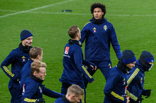 Jens-Lys Cajuste of the Swedish national football team