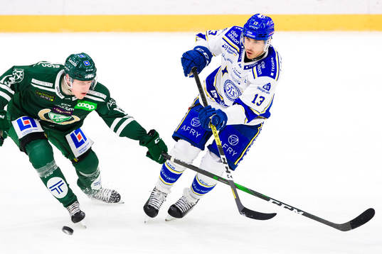 Färjestads Daniel Viksten och Leksands Jon Knuts