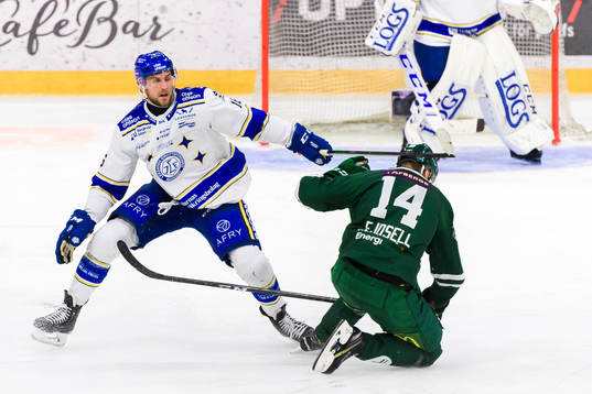 Leksands Daniel Gunnarsson och Färjestads Victor Ejdsell