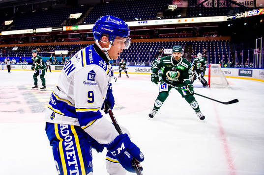 Leksands Patrik Zackrisson och Färjestads Martin Johansson