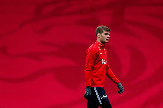 Alexander Sørloth of the Norwegian national football team