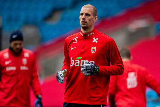 Goalkeeper André Hansen of the Norwegian national football