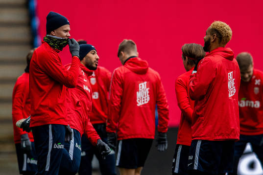 Erling Braut Haaland and Joshua King of the Norwegian