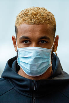 Joshua King of the Norwegian national football team arrives