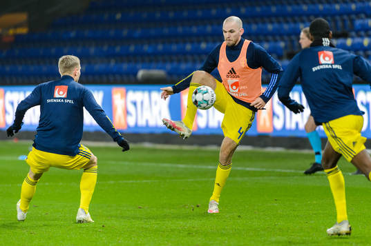 Marcus Danielson of Sweden ahead the international friendly