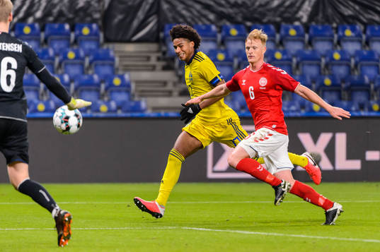 Jens-Lys Cajuste of Sweden and Jens Jønsson of Denmark