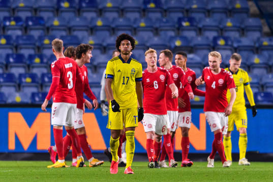 Jens-Lys Cajuste of Sweden looks dejected