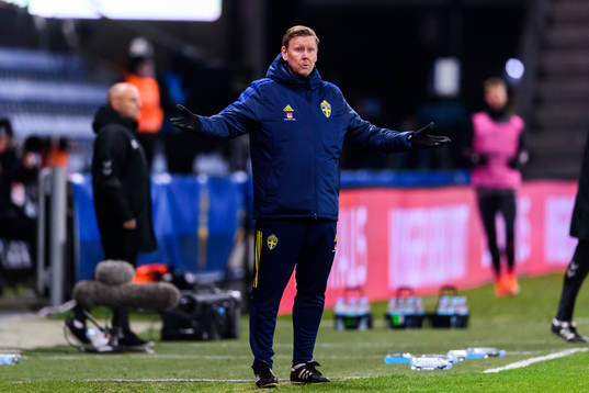 Assistant coach Peter Wettergren of Sweden reacts