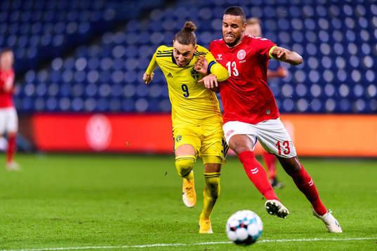 Jordan Larsson of Sweden and Mathias Jørgensen of Denmark