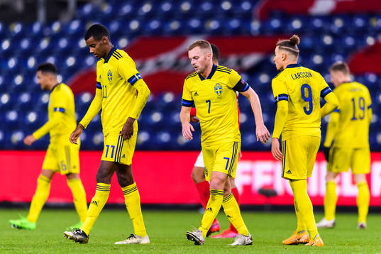 Alexander Isak, Sebastian Larsson and Jordan Larsson of