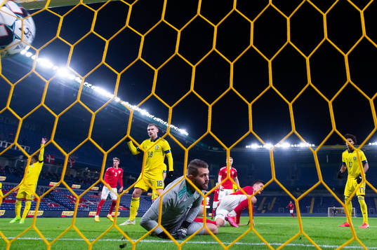 Goalkeeper Kristoffer Nordfeldt of Sweden