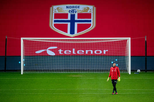 Goalkeeper Rune Almenning Jarstein of the Norwegian