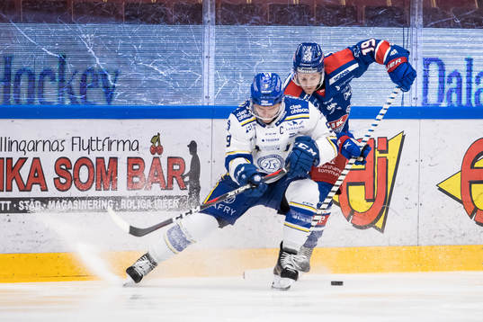 Leksands Patrik Zackrisson och Oskarshamns Tyler Kelleher