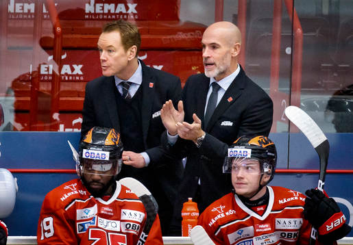 Örebros tränare Niklas Eriksson och assisterande tränare