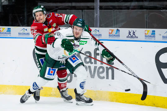 Frölundas Max Friberg och Färjestads Joakim Nygård