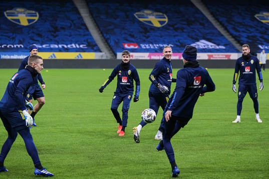 Karl-Johan Johnsson, Mikael Lustig and Robin Olsen of the