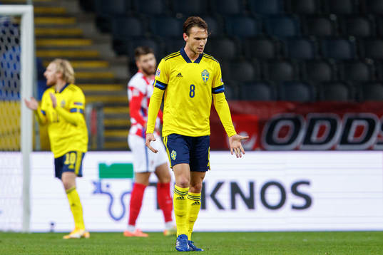 Albin Ekdal of Sweden looks dejected