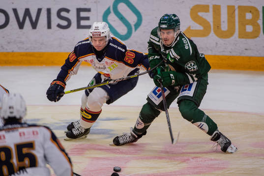 Färjestads Joakim Nygård och Djurgårdens Tobias Ekberg i