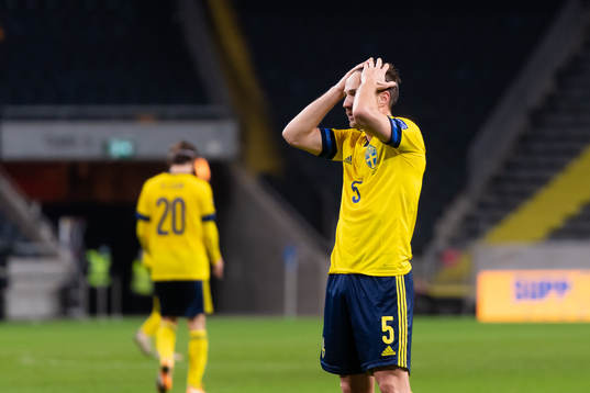 Pierre Bengtsson of Sweden looks dejected