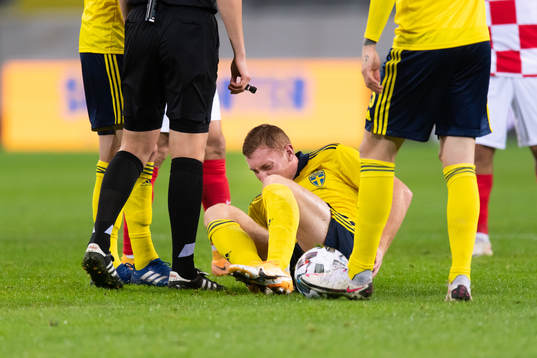 Dejan Kulusevski of Sweden looks dejected