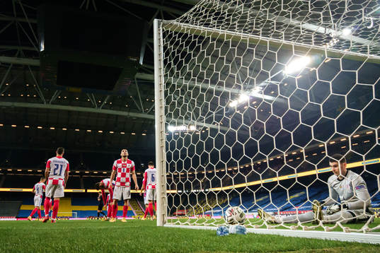 Goalkeeper Dominik Livakovic of Croatia looks dejected