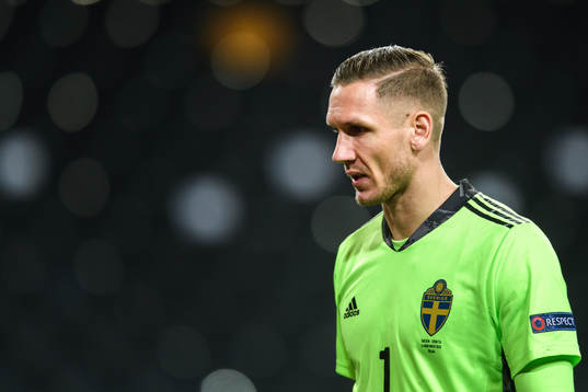 Goalkeeper Robin Olsen of Sweden looks dejected