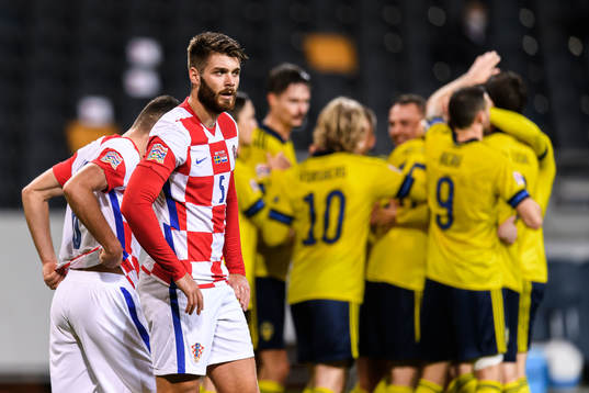 Duje Caleta-Car of Croatia looks dejected