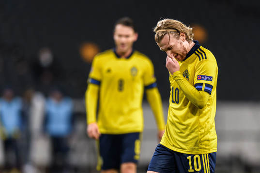 Emil Forsberg of Sweden looks dejected