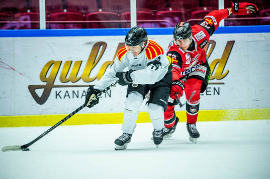Brynäs Daniel Mannberg mot Malmö Redhawks Adam Ollas