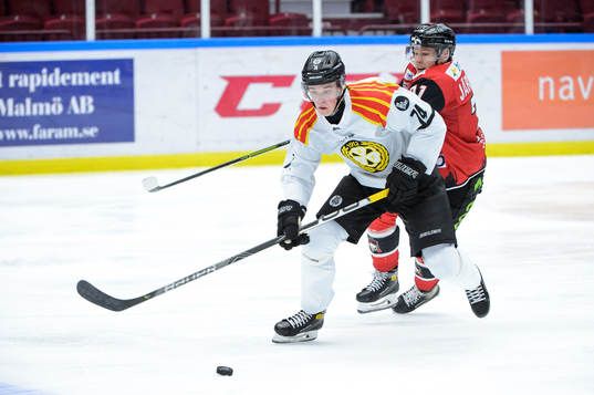 Brynäs Noel Gunler och Malmö Redhawks Jan-Mikael Järvinen