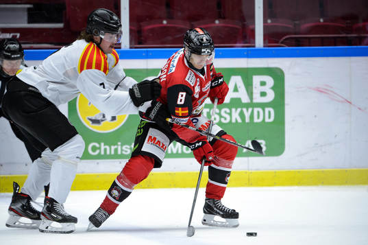 Brynäs Marcus Björk och Malmö Redhawks Johan Olofsson