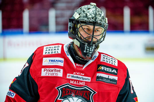 Malmö Redhawks målvakt Oscar Alsenfelt