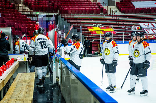 Brynäs spelare lämnar planen