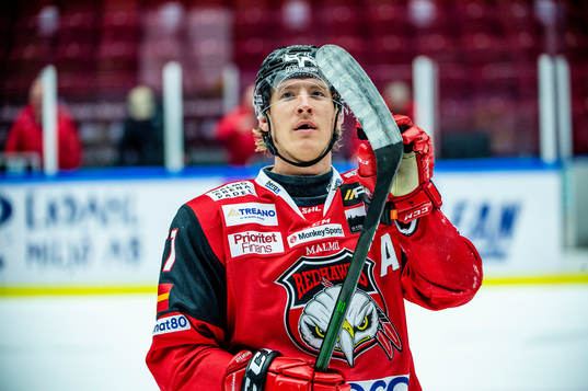 Malmö Redhawks Emil Sylvegård jublar